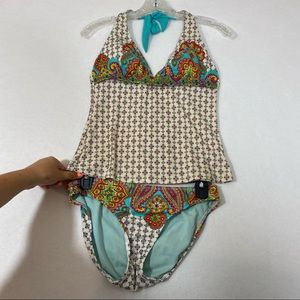 Athleta Multicolor Paisley Tankini Set